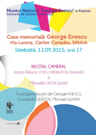 RECITAL CAMERAL susținut de Ioana Raluca Voicu Arnăuțoiu (vioară) și Manuela Giosa (pian)